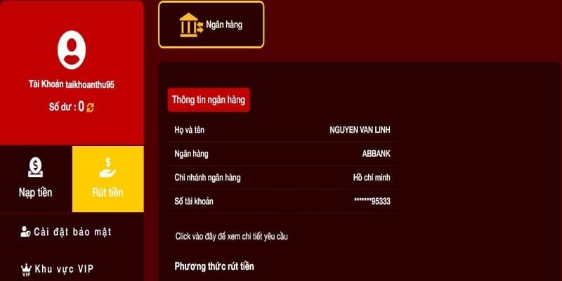 Rút Tiền 98WIN 2 Rút tiền qua ngân hàng tại 98Win